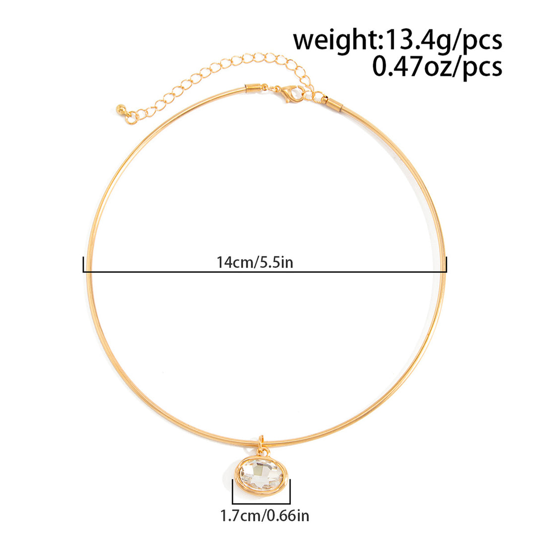 Oval Pendant Collar Necklace