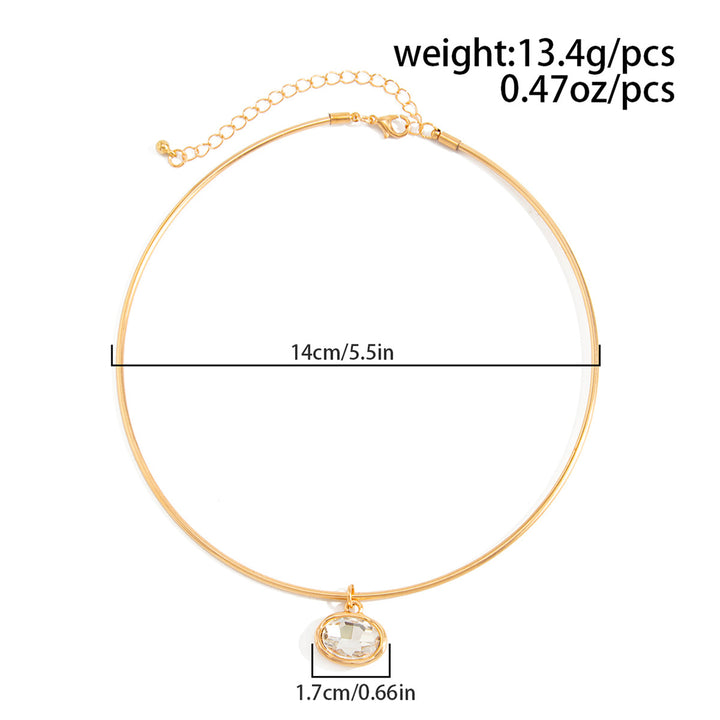Oval Pendant Collar Necklace