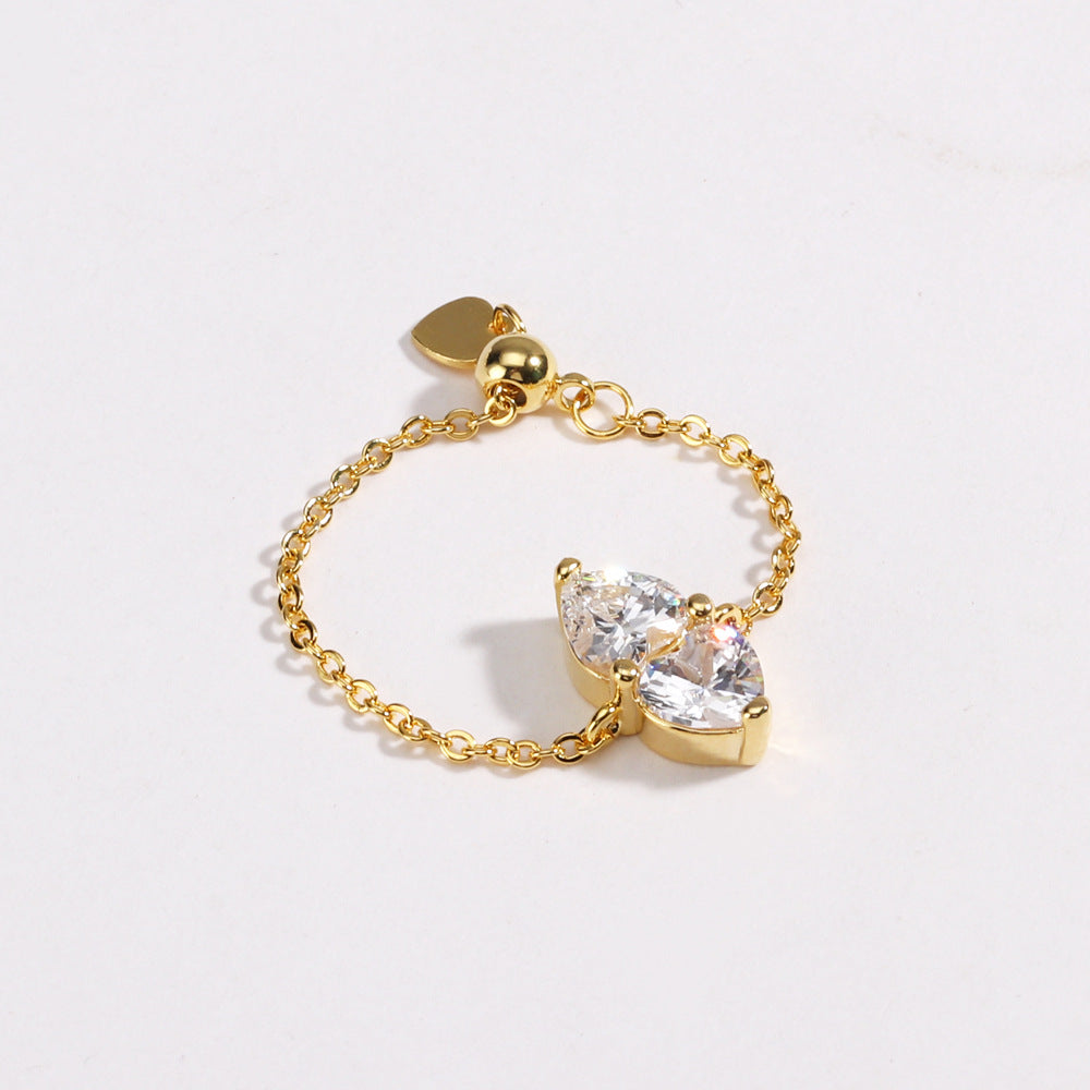 Adjustable Crystal Pull-Chain Ring