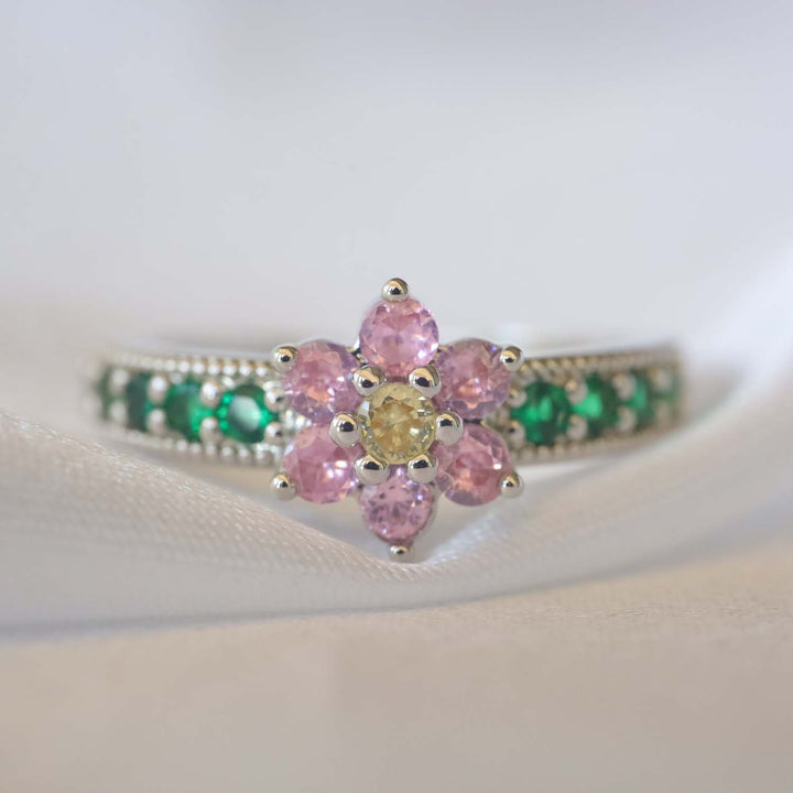 Floral Zircon Ring