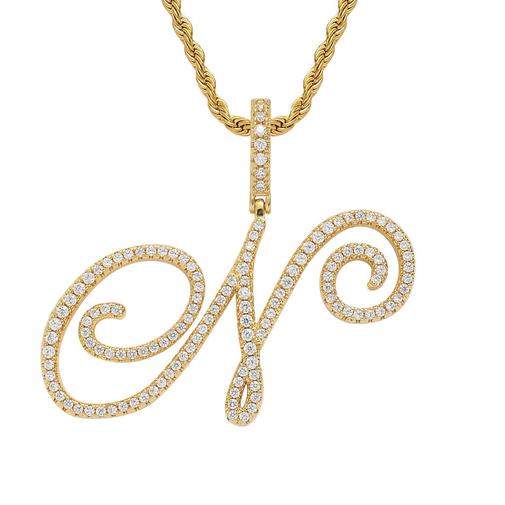 Personalized Letter Zircon Pendant Necklace