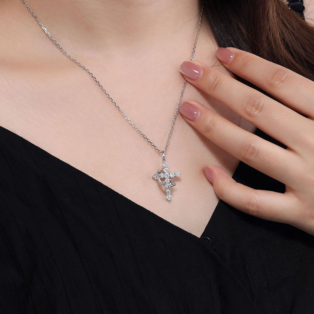 Crown Cross Pendant Necklace