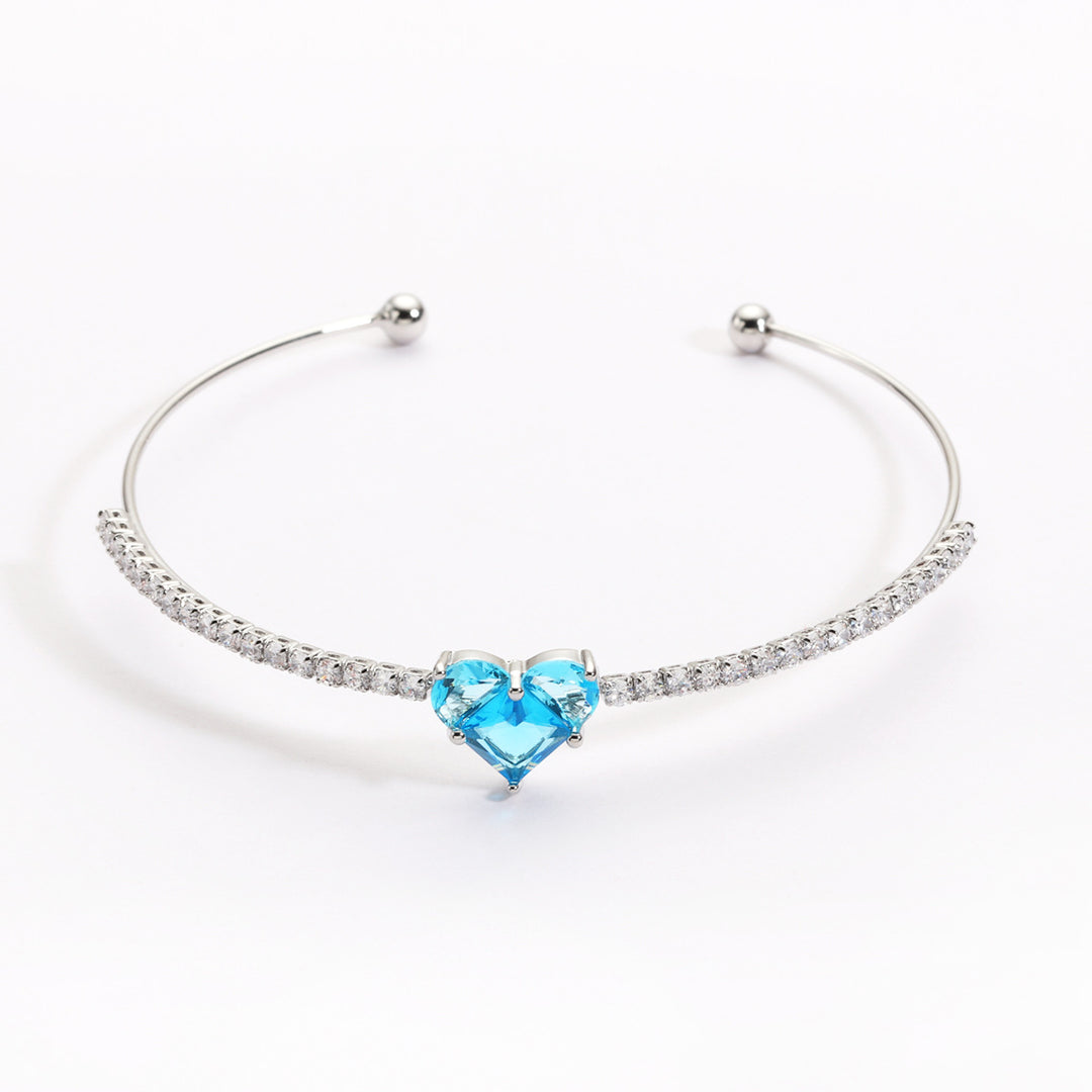 Heart of Love Crystal Cuff Bracelet