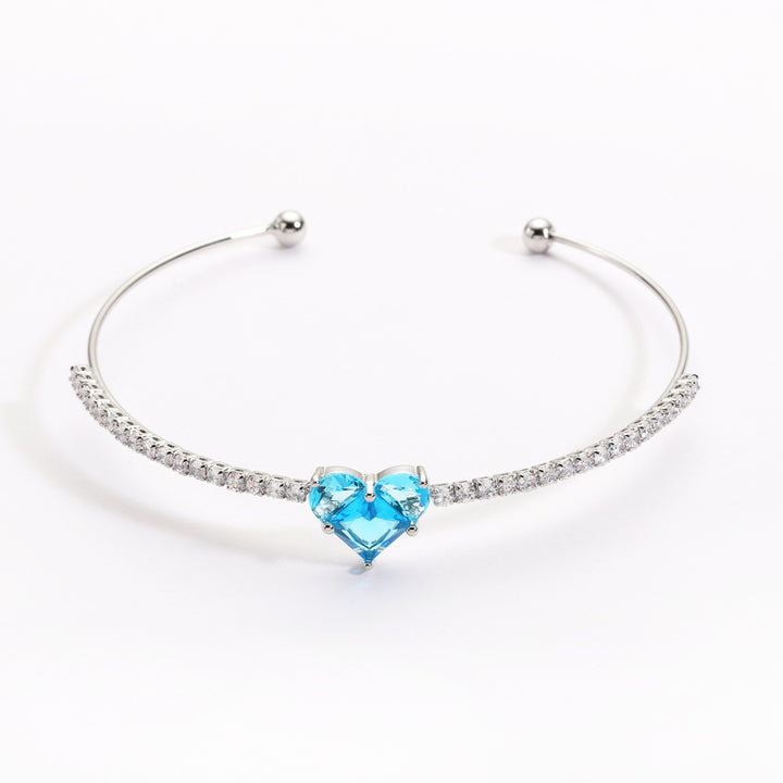Heart of Love Crystal Cuff Bracelet
