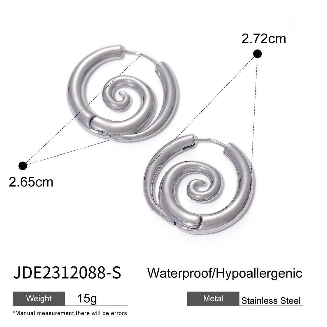 Sculptural Spiral Hoop Earrings