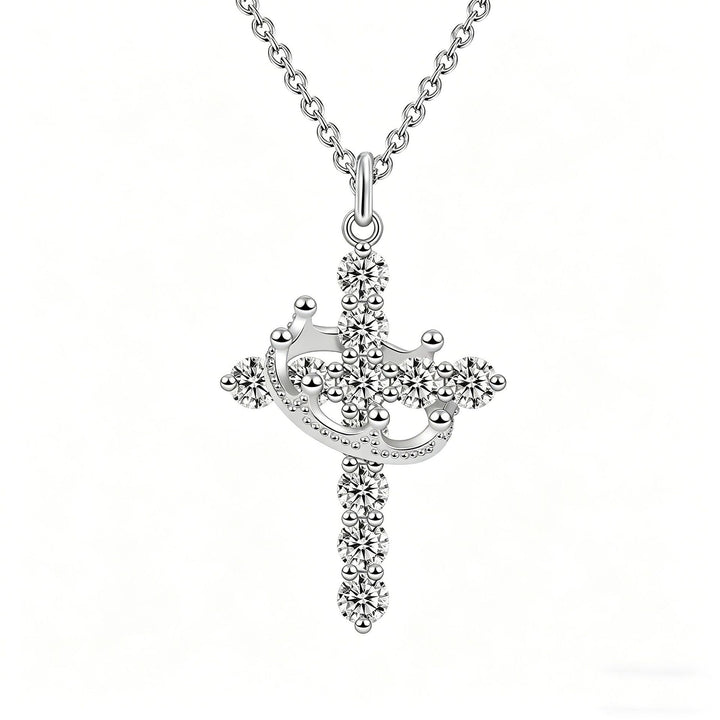 Crown Cross Pendant Necklace