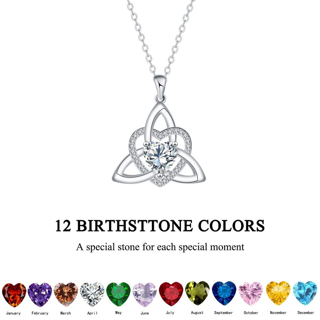 Celtic Heart Birthstone Necklace