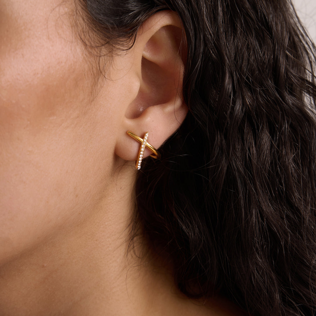 Crossed Spark Earrings