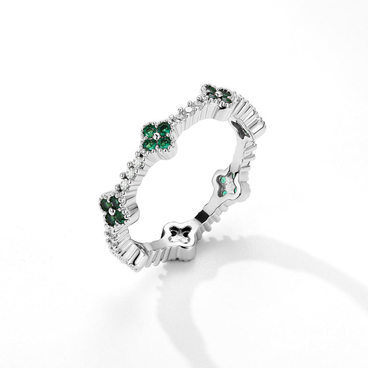 Emerald Clover Vine Ring