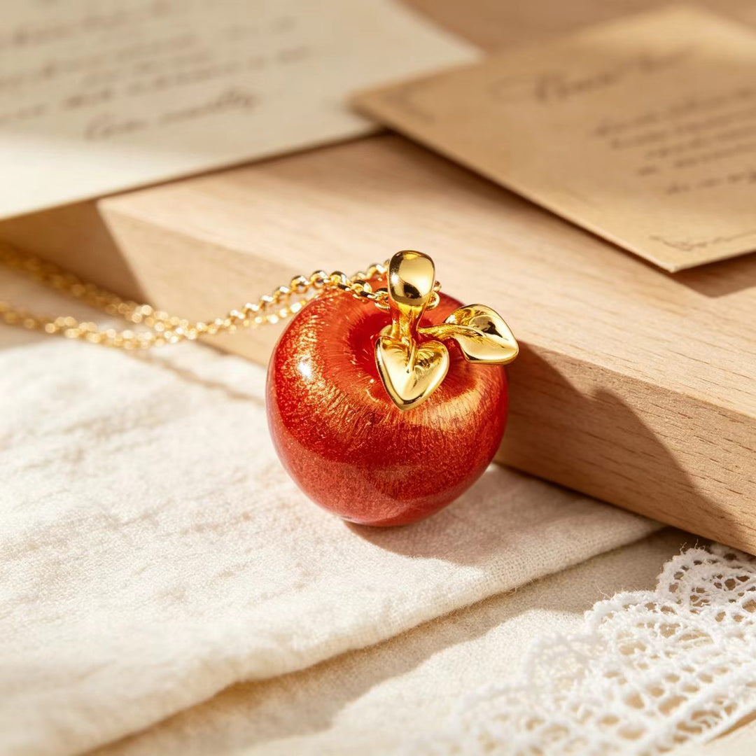 Vintage Apple Pendant Necklace