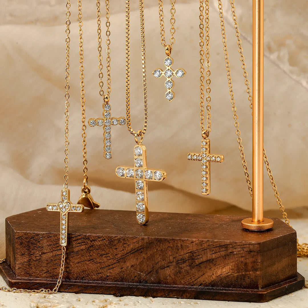 Cubic Zirconia Cross Necklace