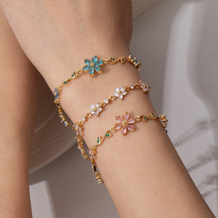 Multicolor Floral Zircon Bracelet