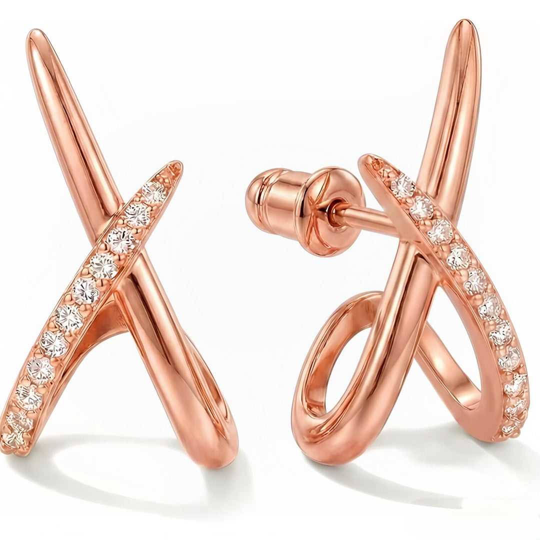 Crossed Spark Earrings
