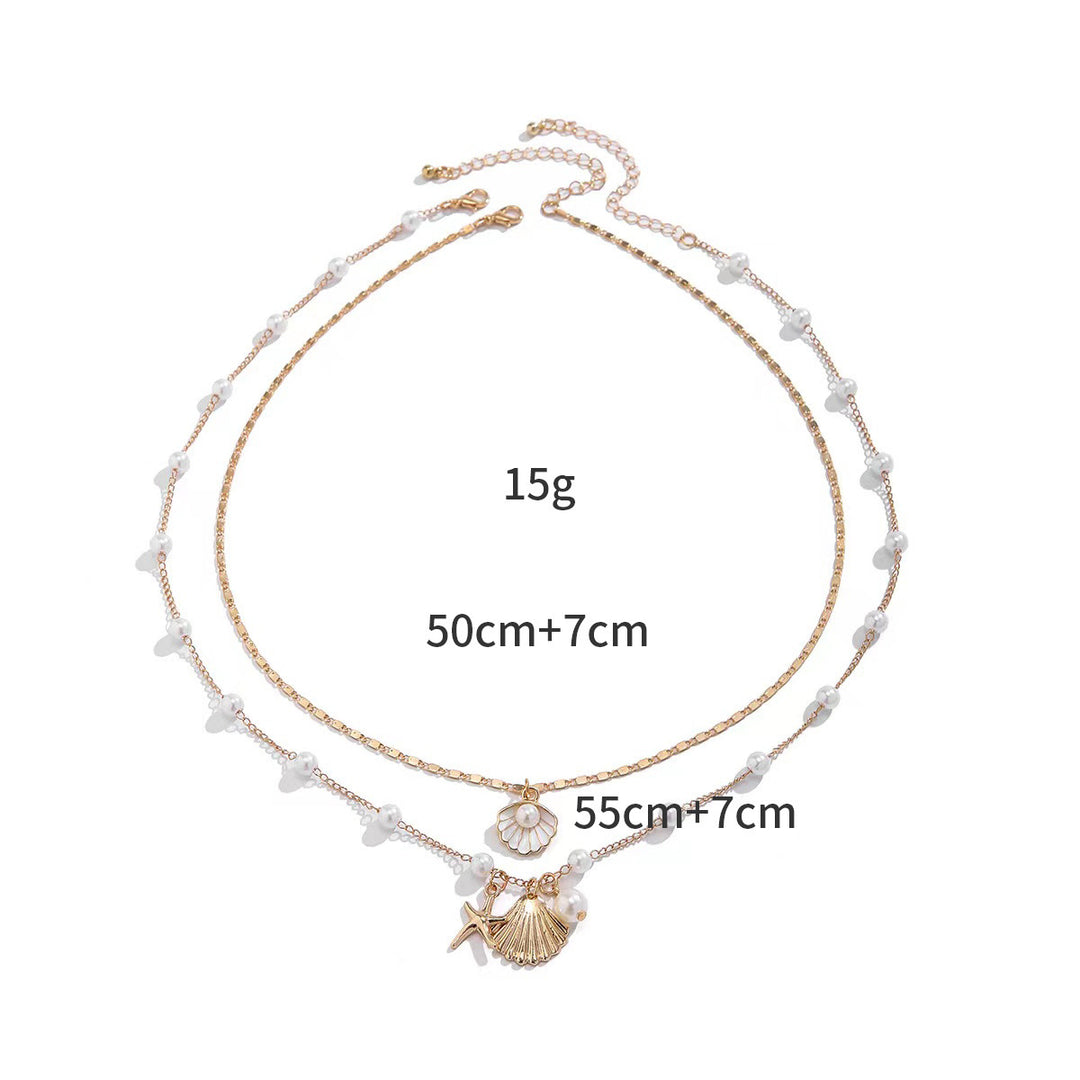 Ocean Pearl Shell Layered Necklace