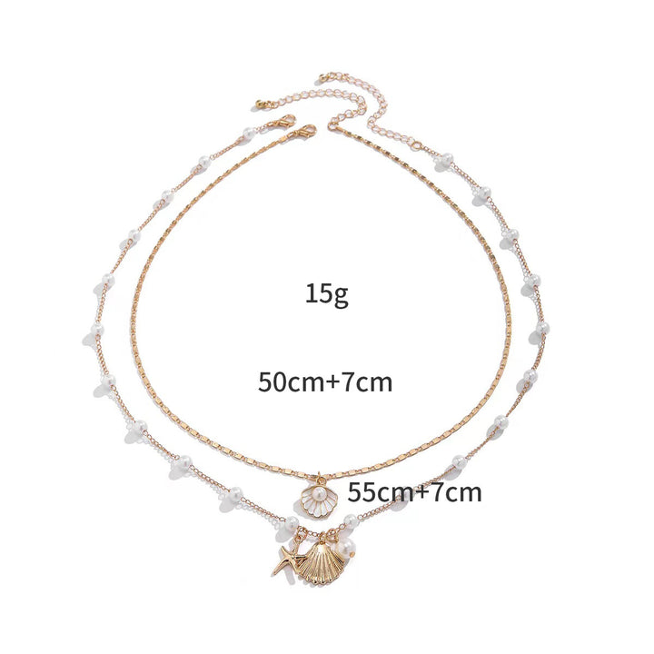 Ocean Pearl Shell Layered Necklace