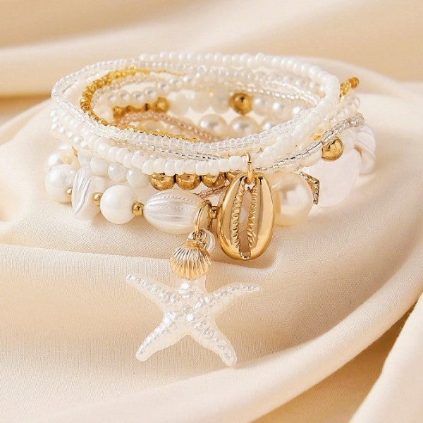Ocean Pearl Charm Bracelet Set