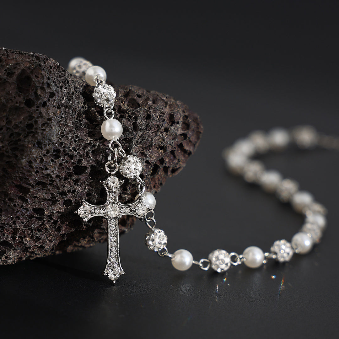 Pearl Cross Pendant Necklace
