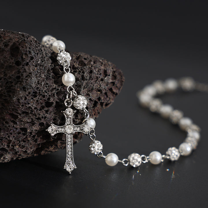 Pearl Cross Pendant Necklace