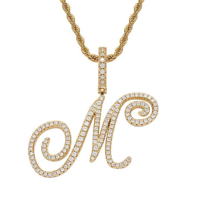 Personalized Letter Zircon Pendant Necklace
