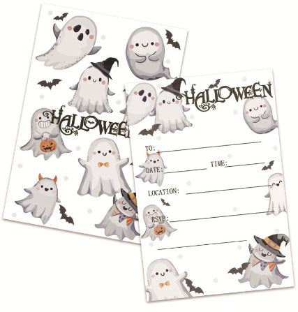 Ghost &amp; Black Cat Halloween Necklace