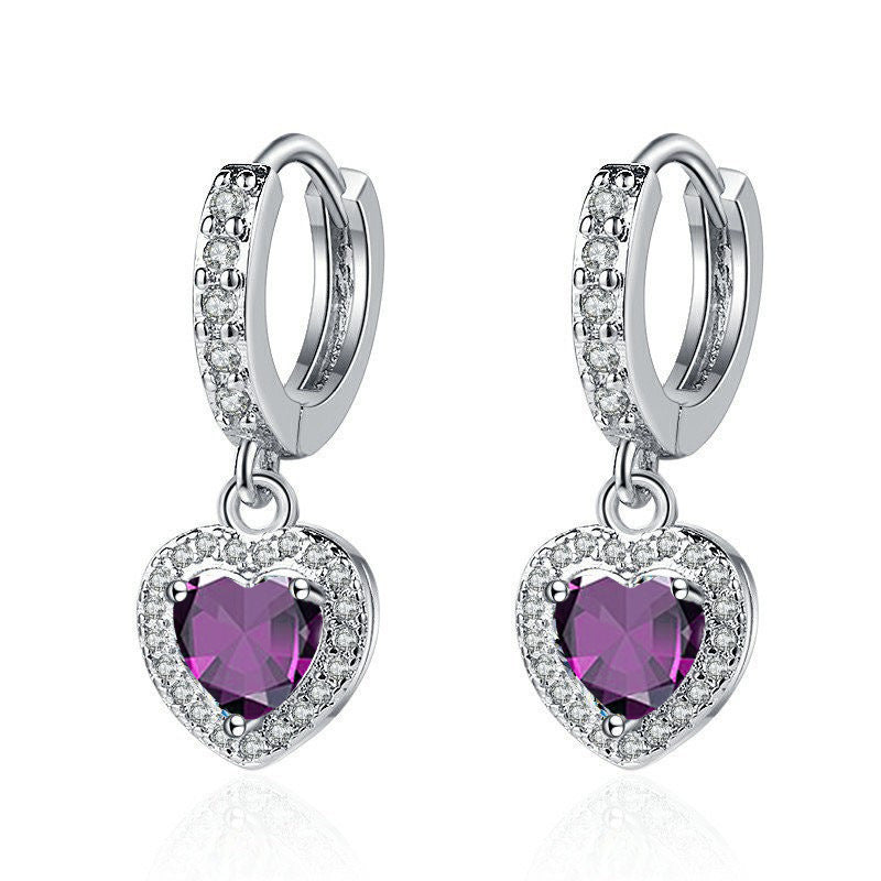 Heart Crystal Drop Earrings Collection