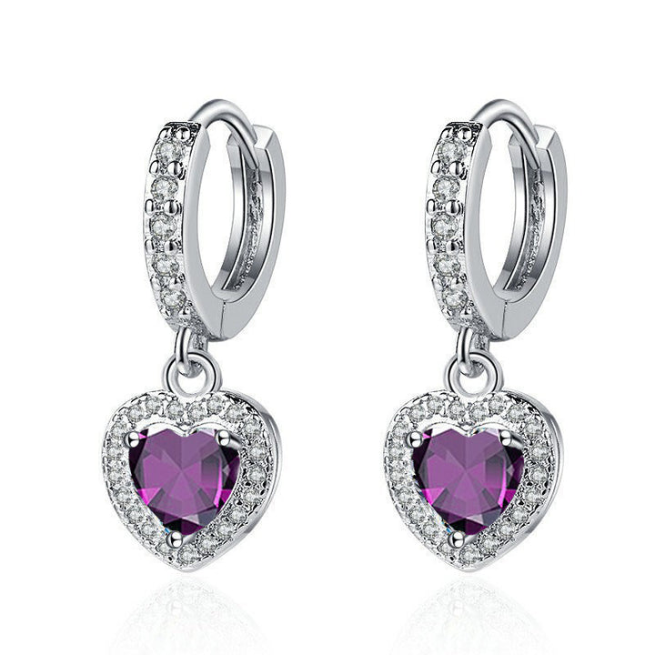 Heart Crystal Drop Earrings Collection