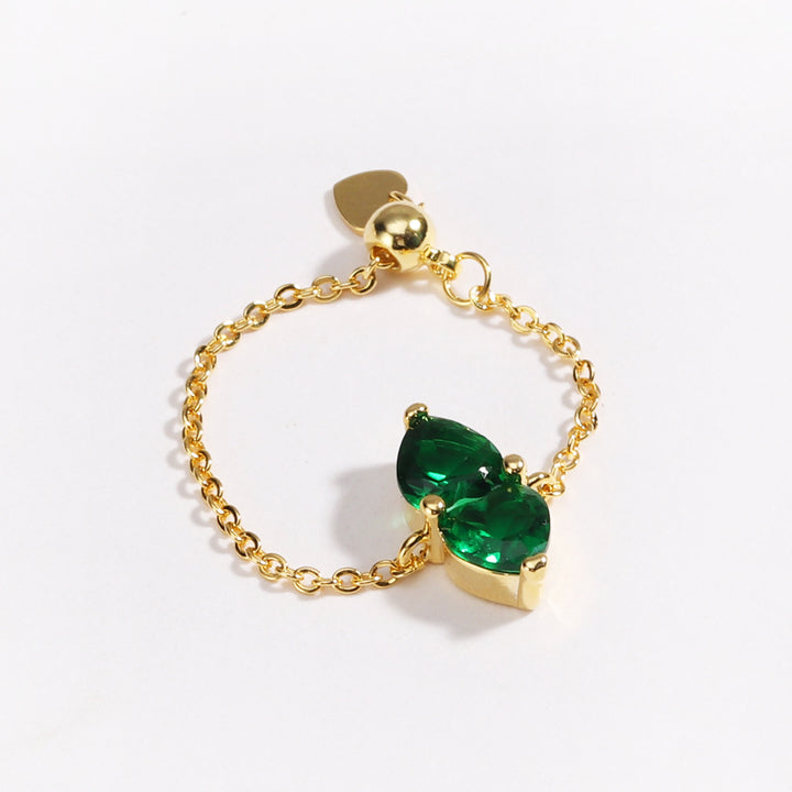 Adjustable Crystal Pull-Chain Ring