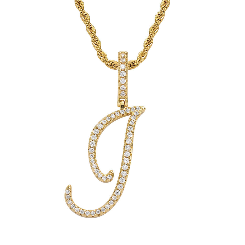 Personalized Letter Zircon Pendant Necklace