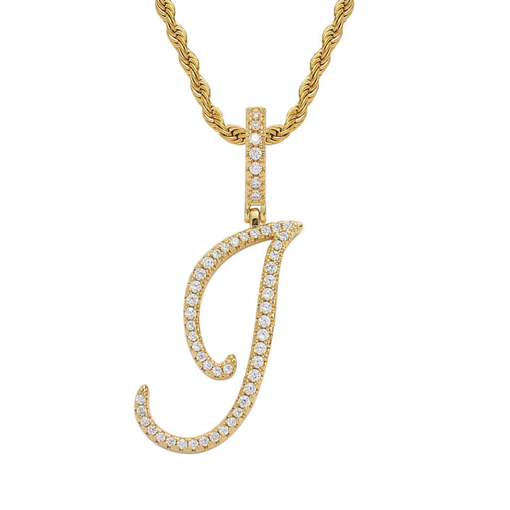 Personalized Letter Zircon Pendant Necklace