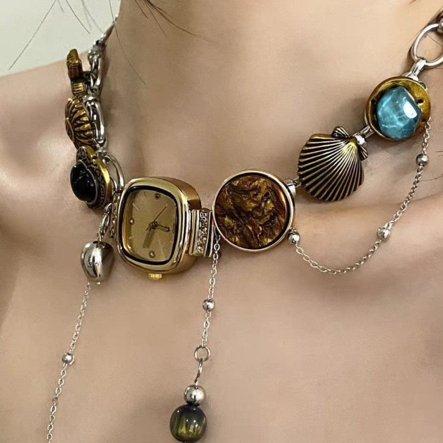 Vintage Charm Watch Necklace