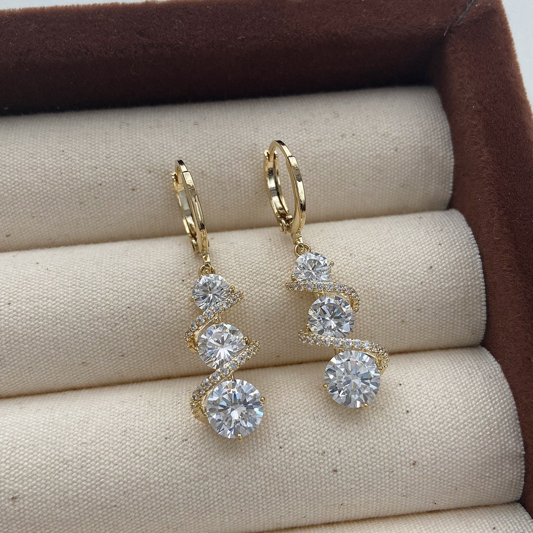 Crystal Twist Drop Earrings