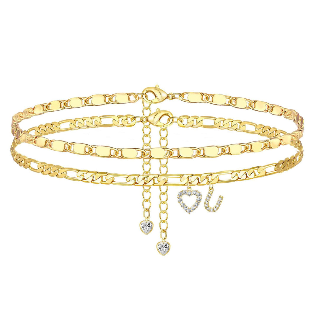 Layered Letter Anklet