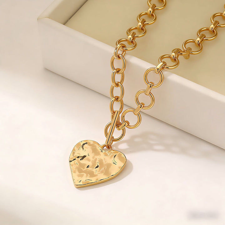 Vintage Heart Pendant Chain Necklace