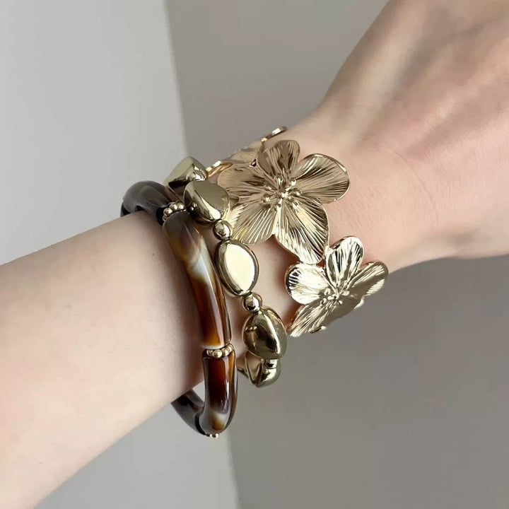 Leopard Print Layered Bangle Set