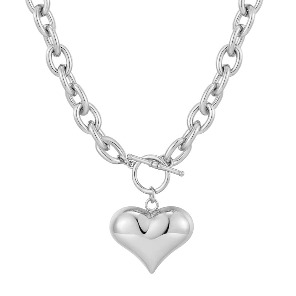 Gold Heart Pendant Chain Necklace