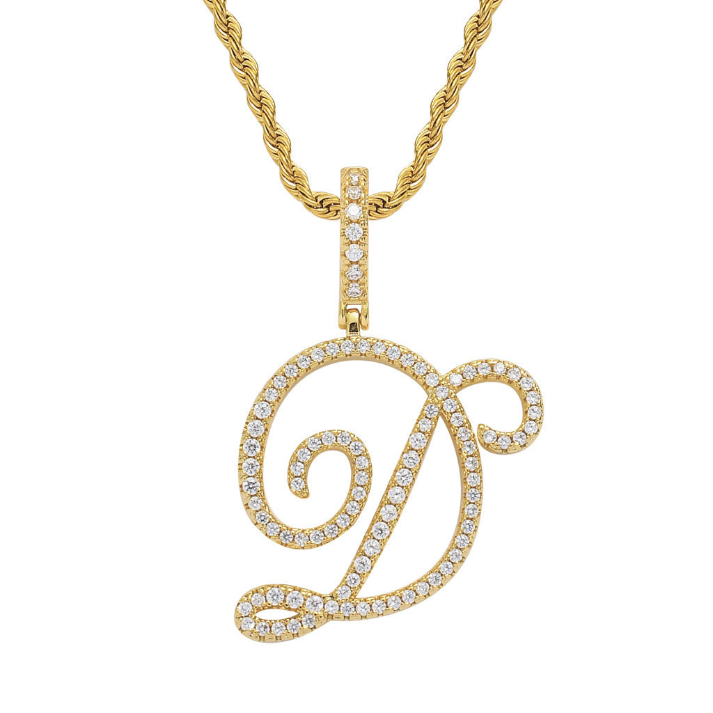Personalized Letter Zircon Pendant Necklace