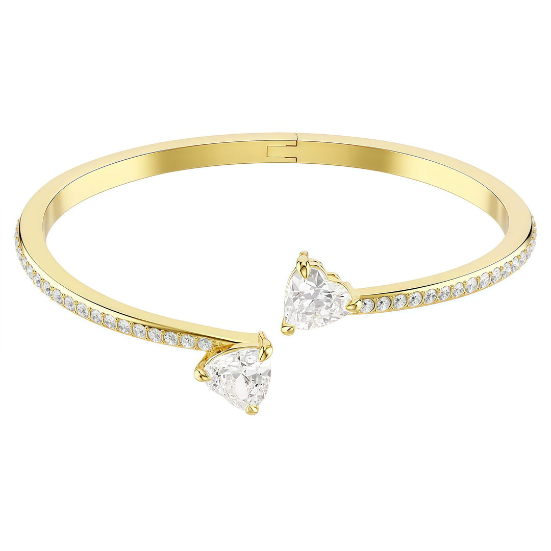 Heart Crystal Cuff Bracelet Set