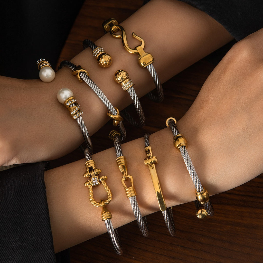 Stainless Steel Cable Cuff Bracelet
