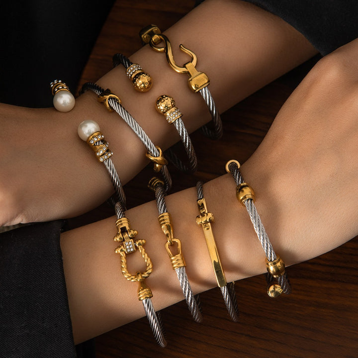 Stainless Steel Cable Cuff Bracelet