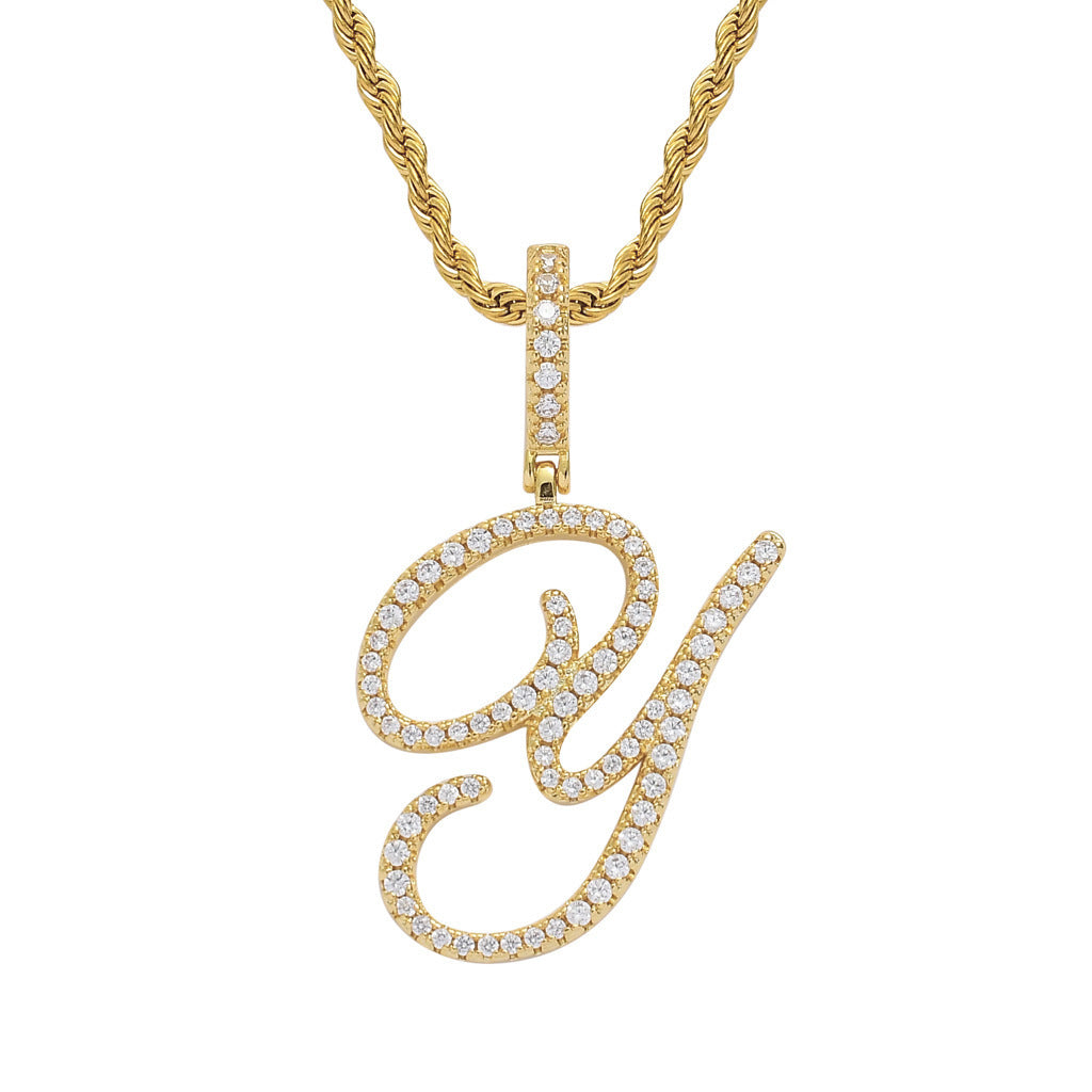 Personalized Letter Zircon Pendant Necklace
