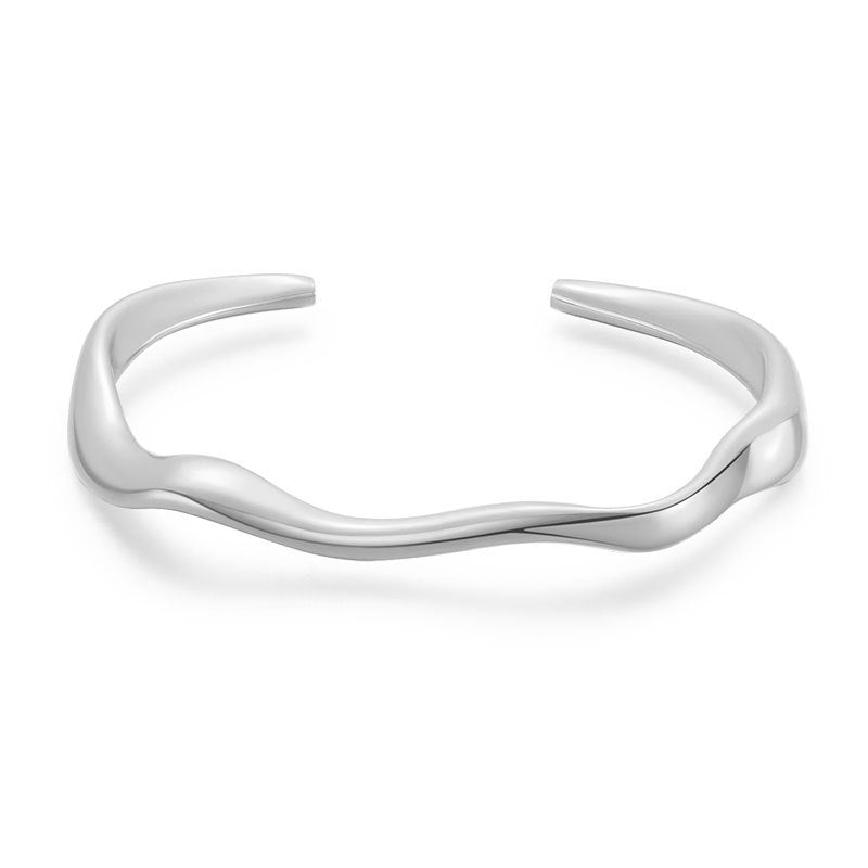 Sculpted Gold Wave Bangle