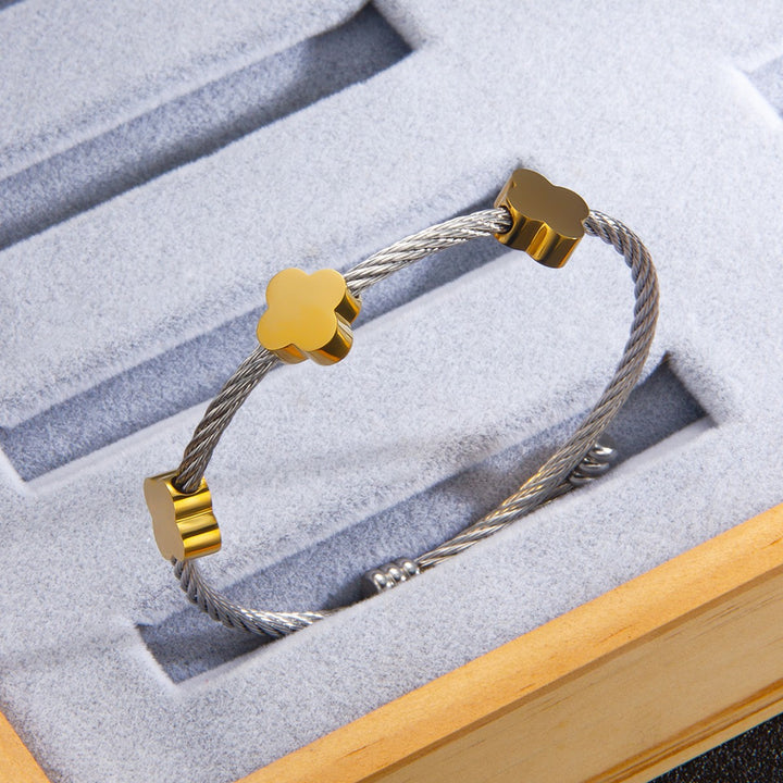 Stainless Steel Cable Cuff Bracelet