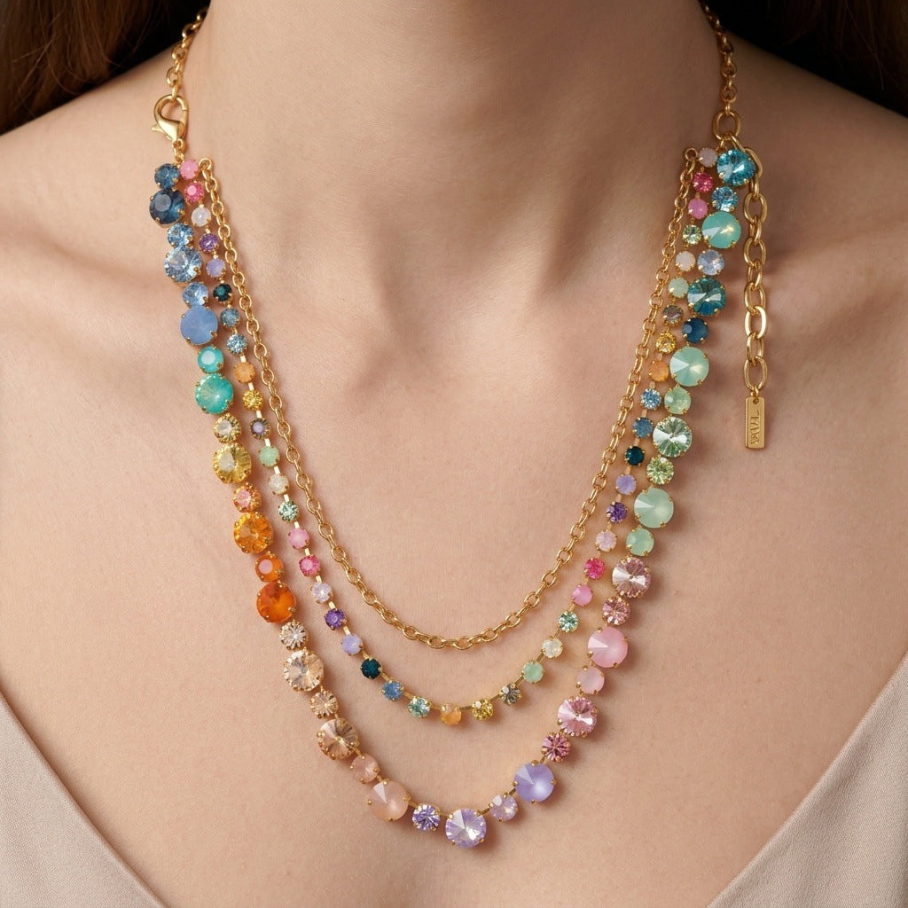 Vibrant Layered Gem Necklace