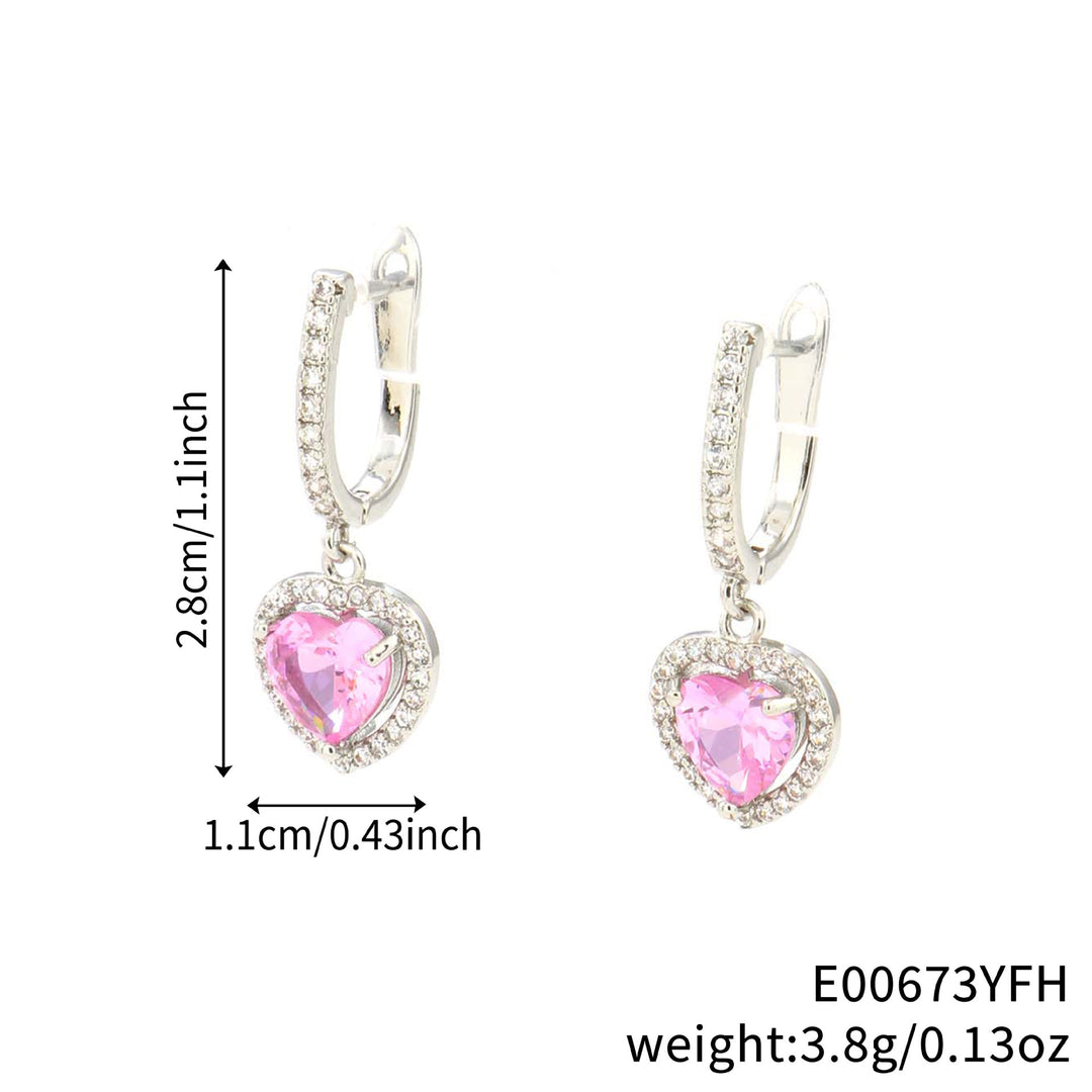Heart Crystal Drop Earrings Collection