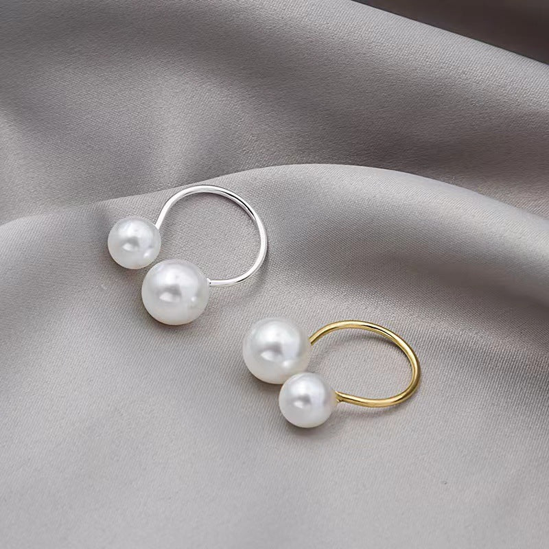 Pearl Duo Open Ring