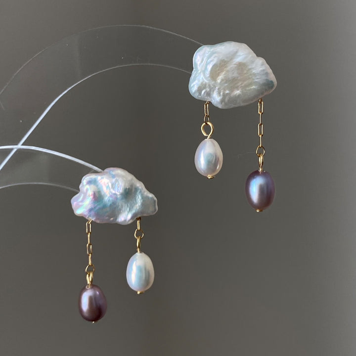 Pearl Cloud Drop Earrings