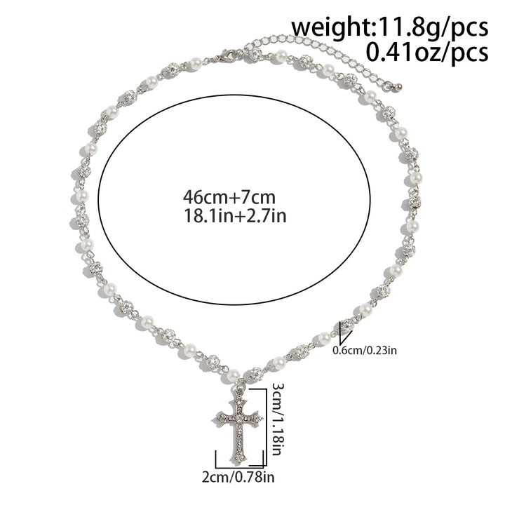 Pearl Cross Pendant Necklace