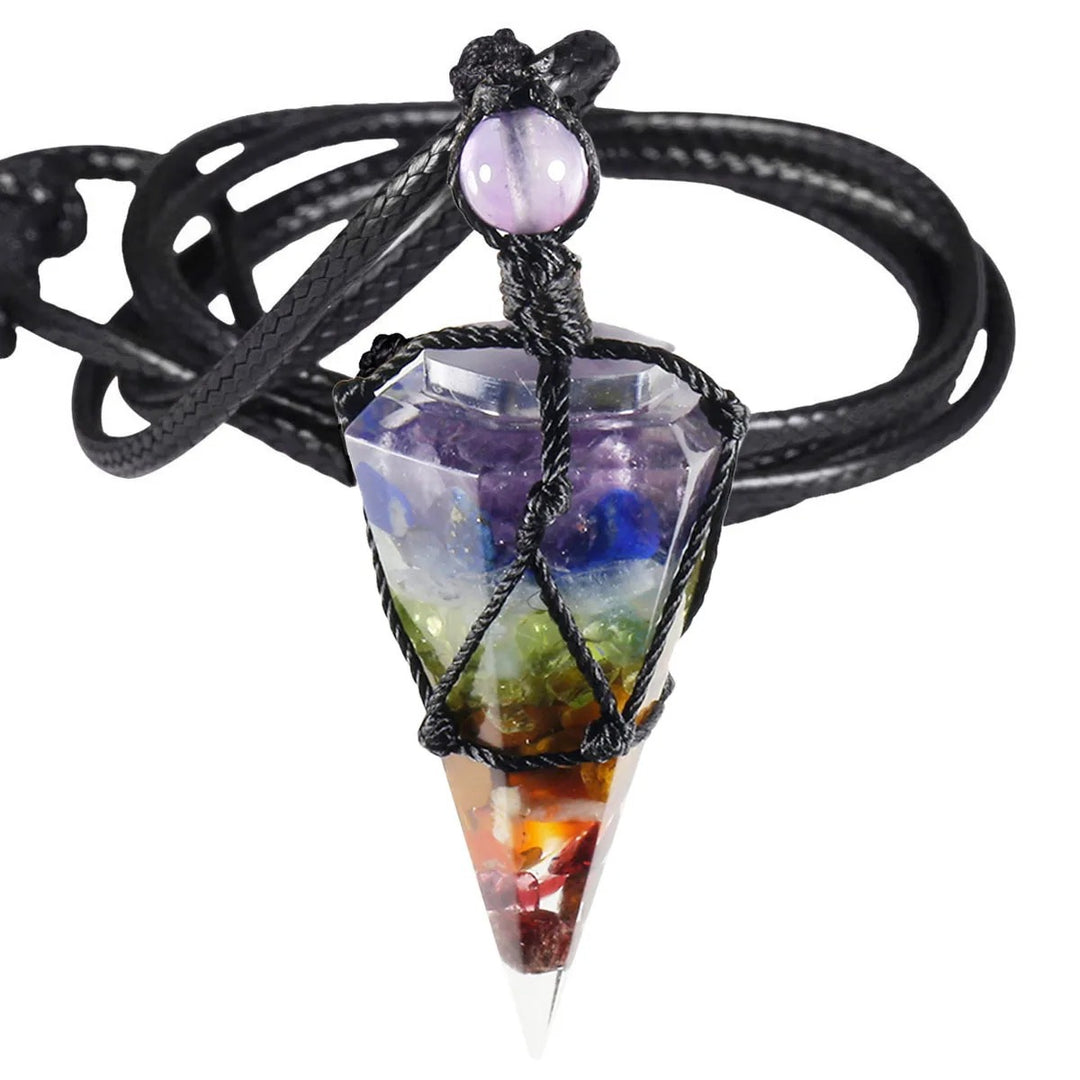Pointed Cone Braided Pendant Necklace