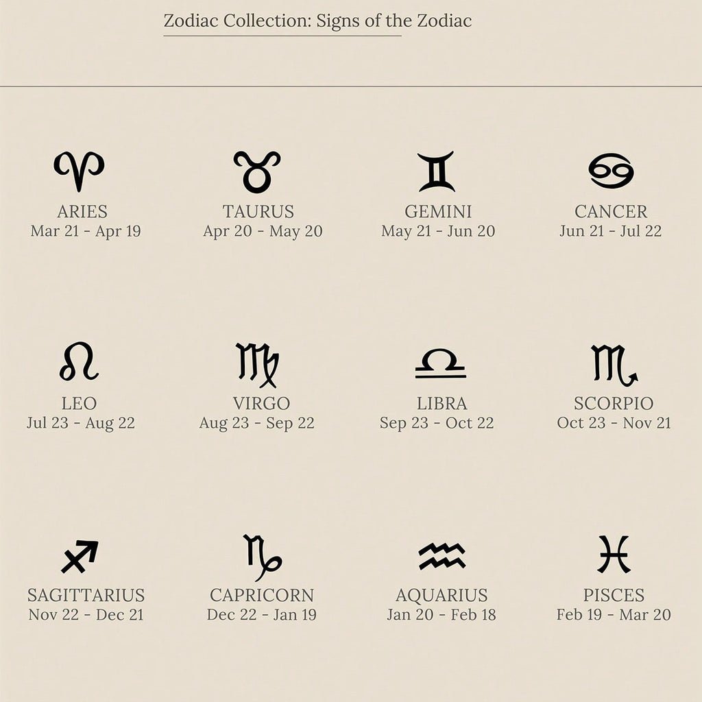 Zodiac Minimal Symbol Stud Earrings