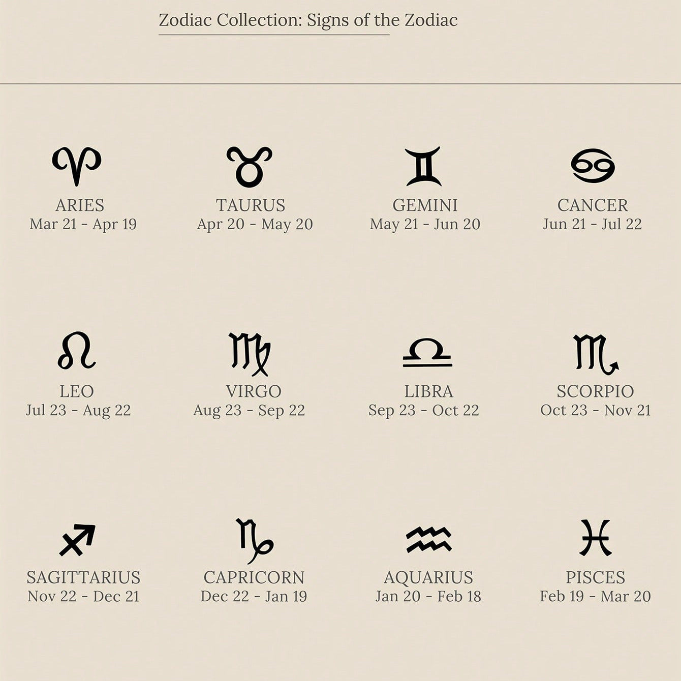 Zodiac Minimal Symbol Stud Earrings